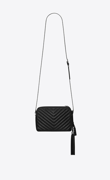 SAINT LAURENT Camera bag Damen kleine lou kameratasche aus schwarzem matelassé-leder b_V4
